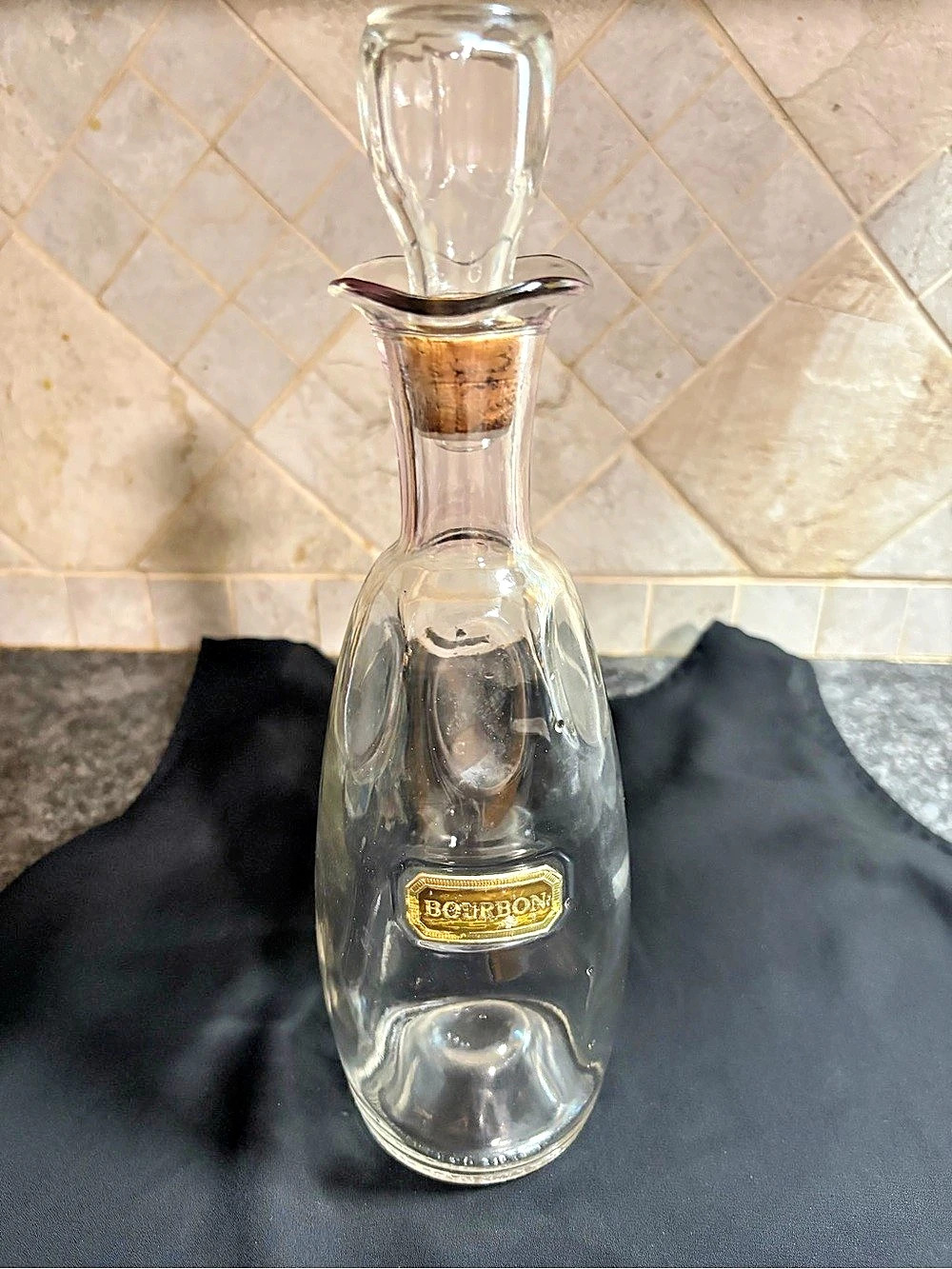 Bourbon Glass Decanter with Cork Stopper
